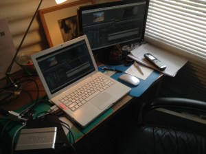 the editing suite.. a very seasonal one! Too hot in summer, too cold in winter :-)