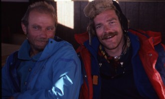 Vladimir Balyberdin and Jon Muir, Caucasus, 1990. ph. J. Chester