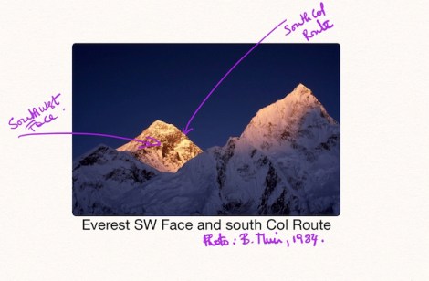 south west face with captions